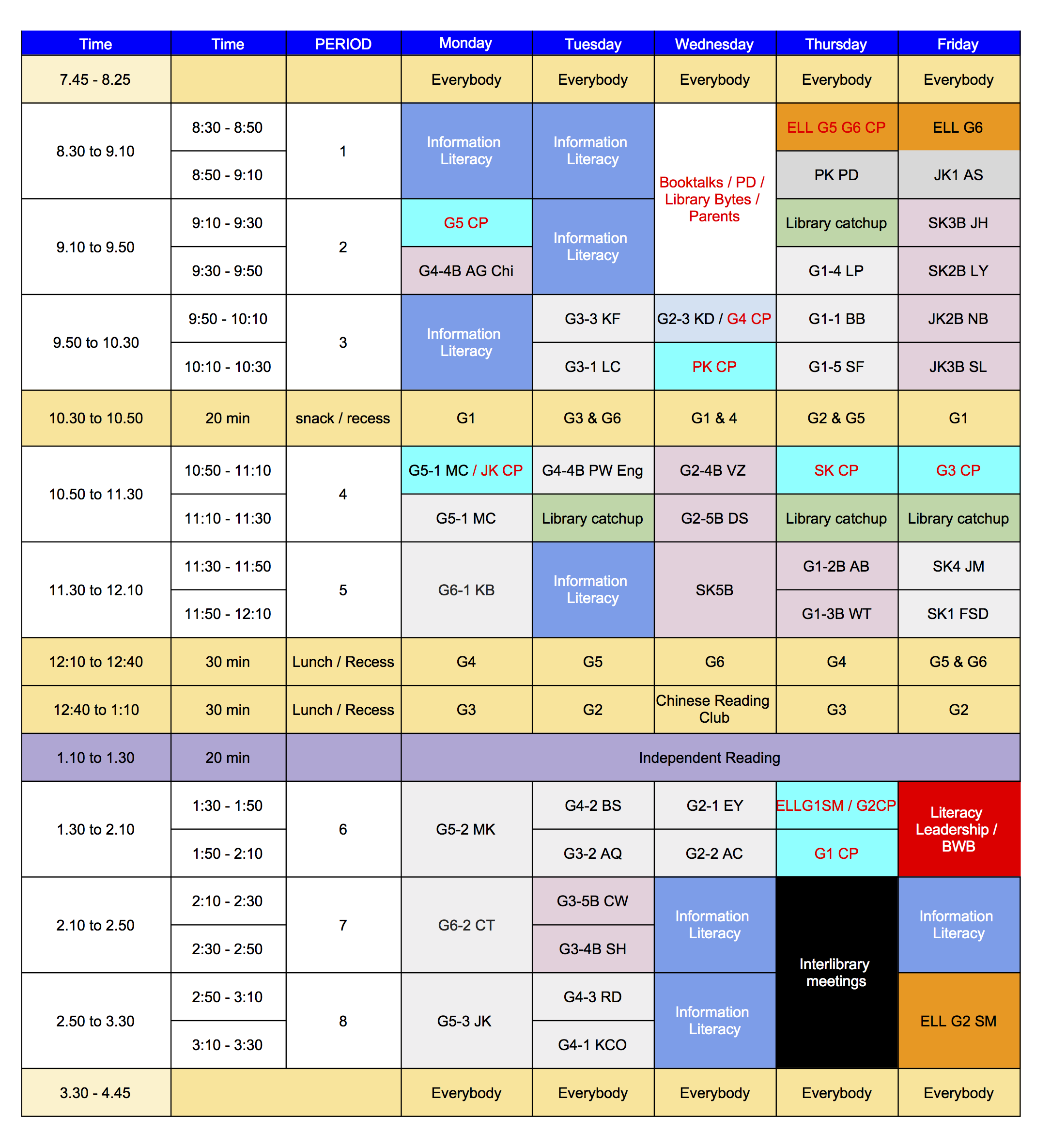 library timetable 2017:8