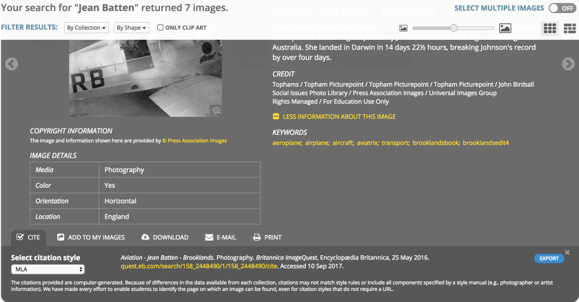 Screenshot Britannica Image Quest